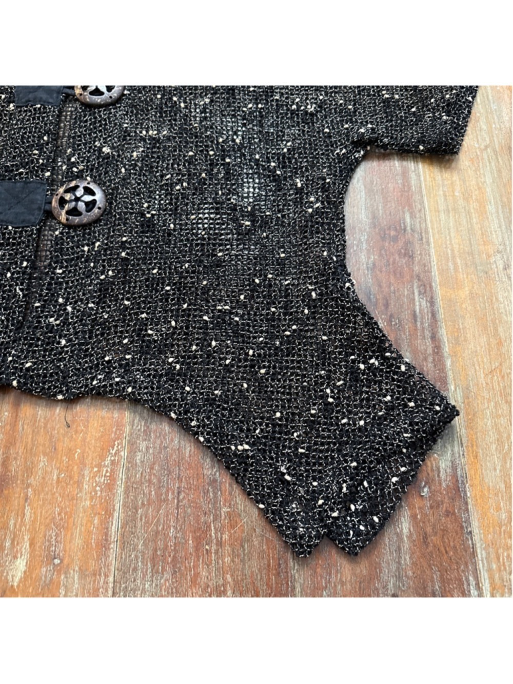 Kaktus Black Crochet Cardigan Large - Picture 7 of 14